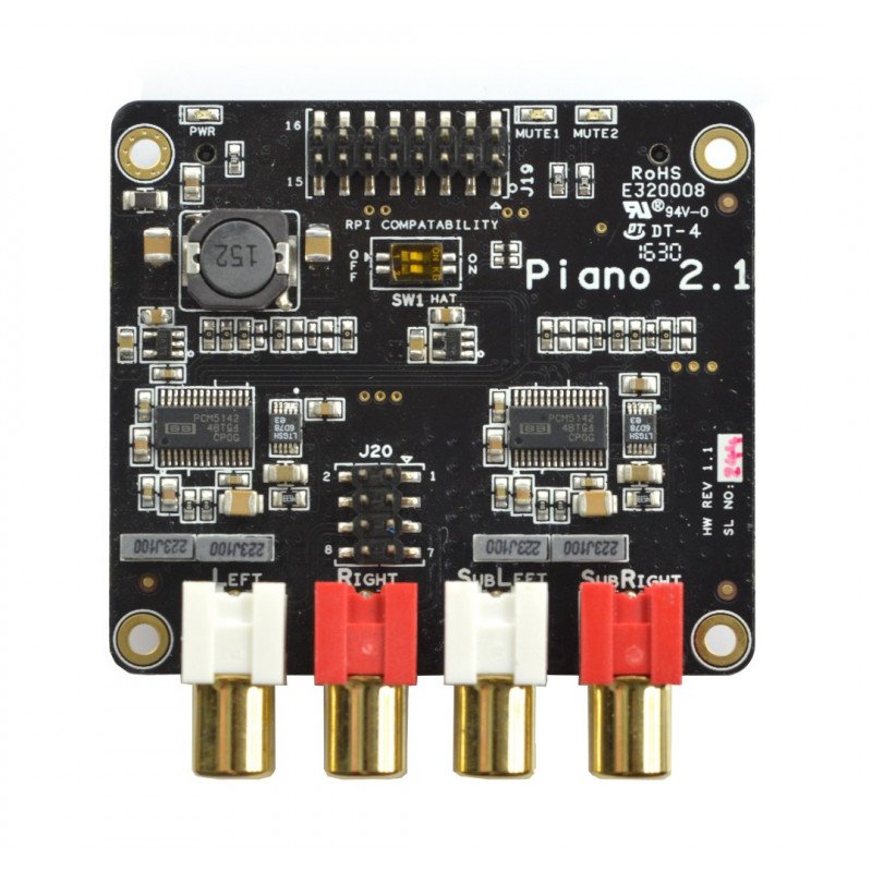 Piano 2.1 HiFi DAC - zvuková karta pro Sparky / Raspberry Pi