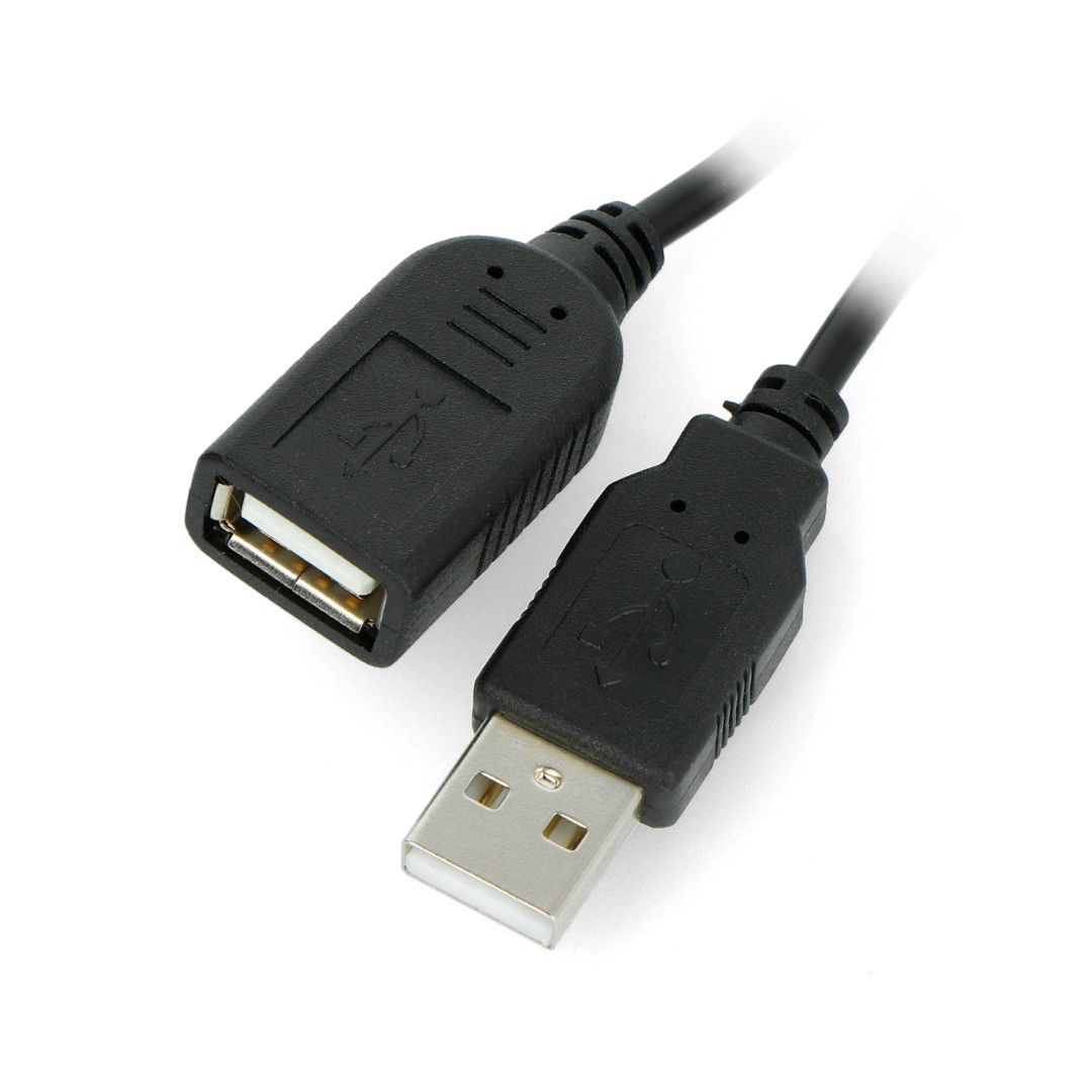 Prodlužovací kabel USB A - A s vypínačem, černý - 0,5 m
