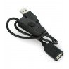 Prodlužovací kabel USB A - A s vypínačem, černý - 0,5 m - zdjęcie 2