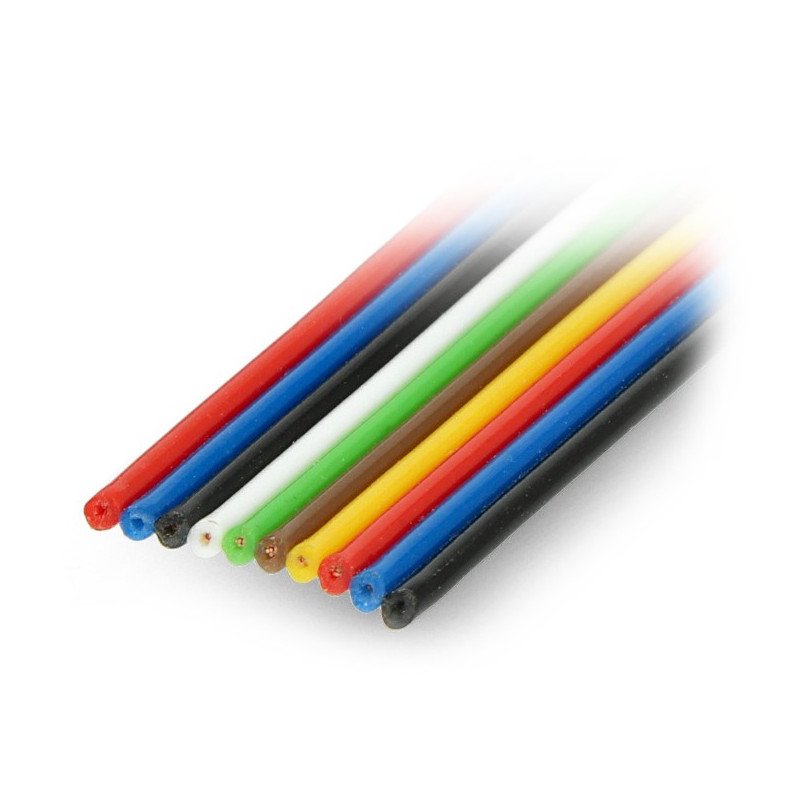Plochý kabel TLWY - 10x0,35mm² / AWG 22 - vícebarevný - 50m