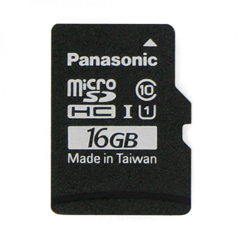 Paměťová karta microSD Panasonic 16 GB 40 MB / s třída A1 (bez adaptéru) + systém Raspbian pro Raspberry Pi 4B / 3B + / 3B / 2B