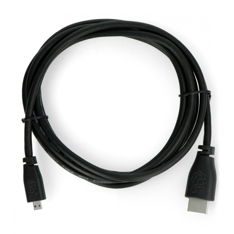 MicroHDMI - kabel HDMI - originální pro Raspberry Pi 4 - 1 m - černý