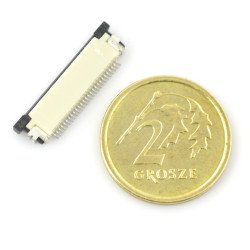 ZIF zásuvka, FFC / FPC, 28 pinů vodorovně, rozteč 0,5 mm, horní kontakt