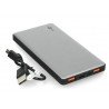 PowerBank Goobay 10.0 59821 Quick Charge 3.0 10000mAh mobilní baterie - šedá - černá - zdjęcie 2