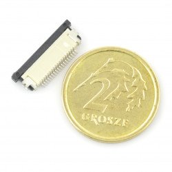 Zásuvka ZIF, FFC / FPC, 18kolíková vodorovná, rozteč 0,5 mm, spodní kontakt