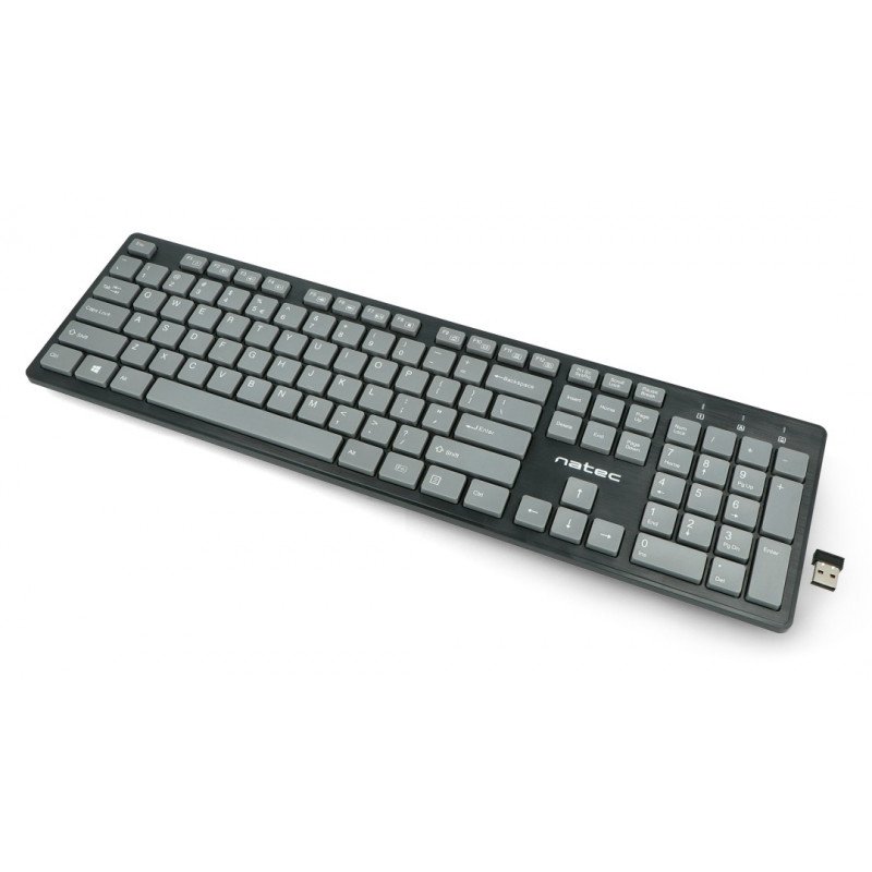 Bezdrátová sada Natec Tetra 4v1 - klávesnice + myš + reproduktory + US pad - černá a šedá