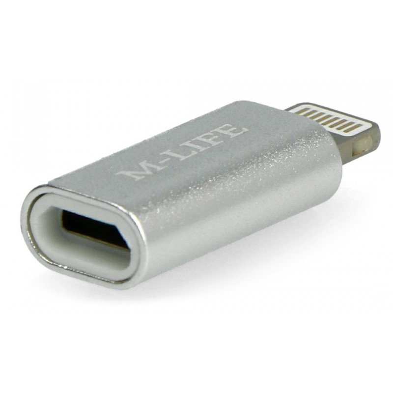 Adaptér MicroUSB zásuvky - Apple Lightning plug - jasný