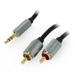 Kruger & Matz Jack 3,5 mm - 2x RCA černý - kabel 1 m