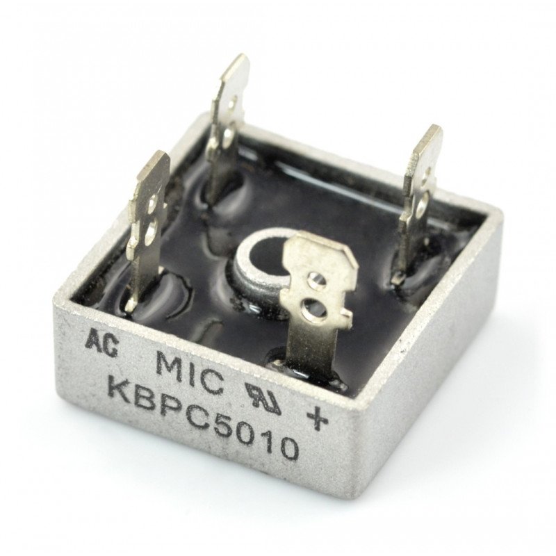 Můstkový usměrňovač KBPC5010 - 50A / 1000V s konektory