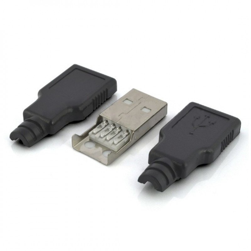 USB zástrčka typu A - pro plastový kabel