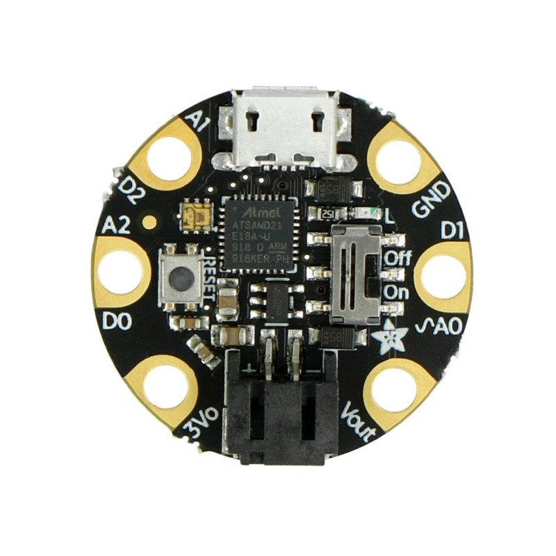 Adafruit GEMMA M0 - miniaturní platforma s mikrokontrolérem ATSAMD21E18 3,3 V