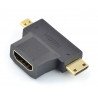 Adaptér HDMI - miniHDMI / microHDMI - zdjęcie 2