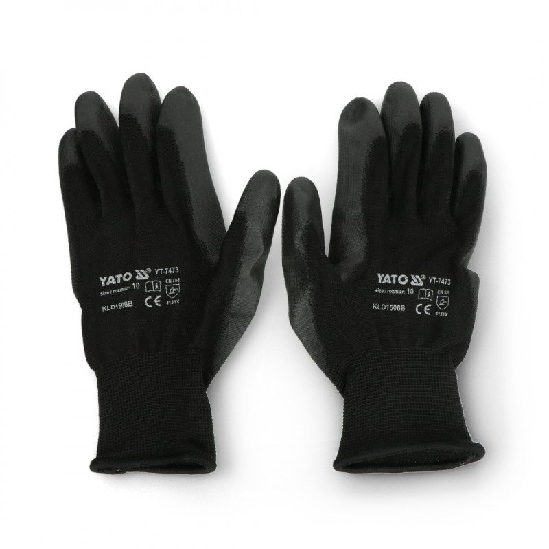 Yato pracovní rukavice velikost 10 nylon - černé