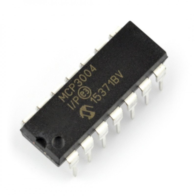 A / C převodník MCP3004-I / P 10bitový 4kanálový SPI - DIP