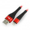 Kabel eXtreme Spider USB A - Lightning pro iPhone / iPad / iPod 1,5 m - červený - zdjęcie 1