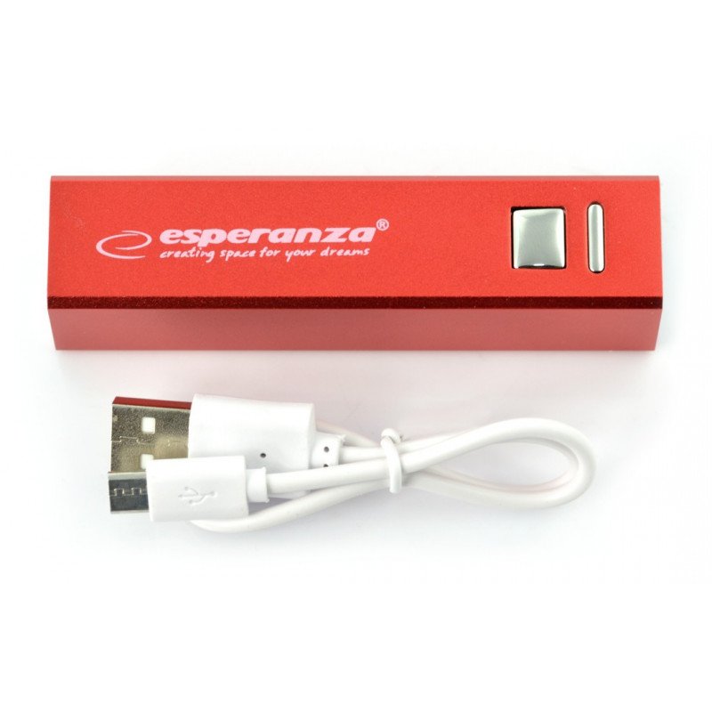 Mobilní baterie PowerBank Esperanza Erg EMP102R 2400mAh - červená