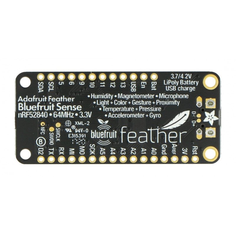 Senzory Feather nRF52840 Bluefruit LE + - kompatibilní s Arduino - Adafruit 4516