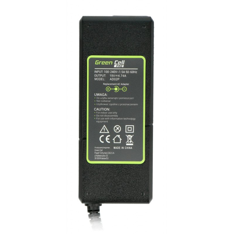Green Cell napájecí adaptér pro notebooky Acer 19V 4,74A s konektorem 5,5 / 1,7 mm