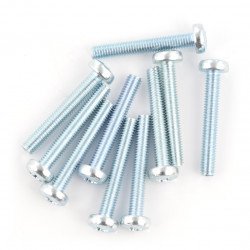 Délka šroubů M3: 20 mm, příčný řez - 100 ks.