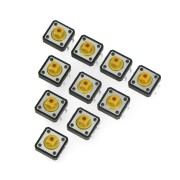 Taktický spínač 12x12, 7mm THT 4pin - hranatý - žlutý