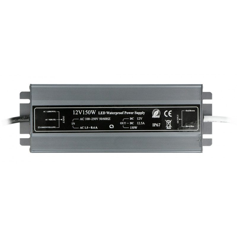 Napájecí zdroj pro LED pásky a pásky vodotěsné - 12V / 12,5A / 150W