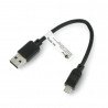 Kabel USB 2.0 Hi-Speed microUSB 0,15 m, černý - zdjęcie 1