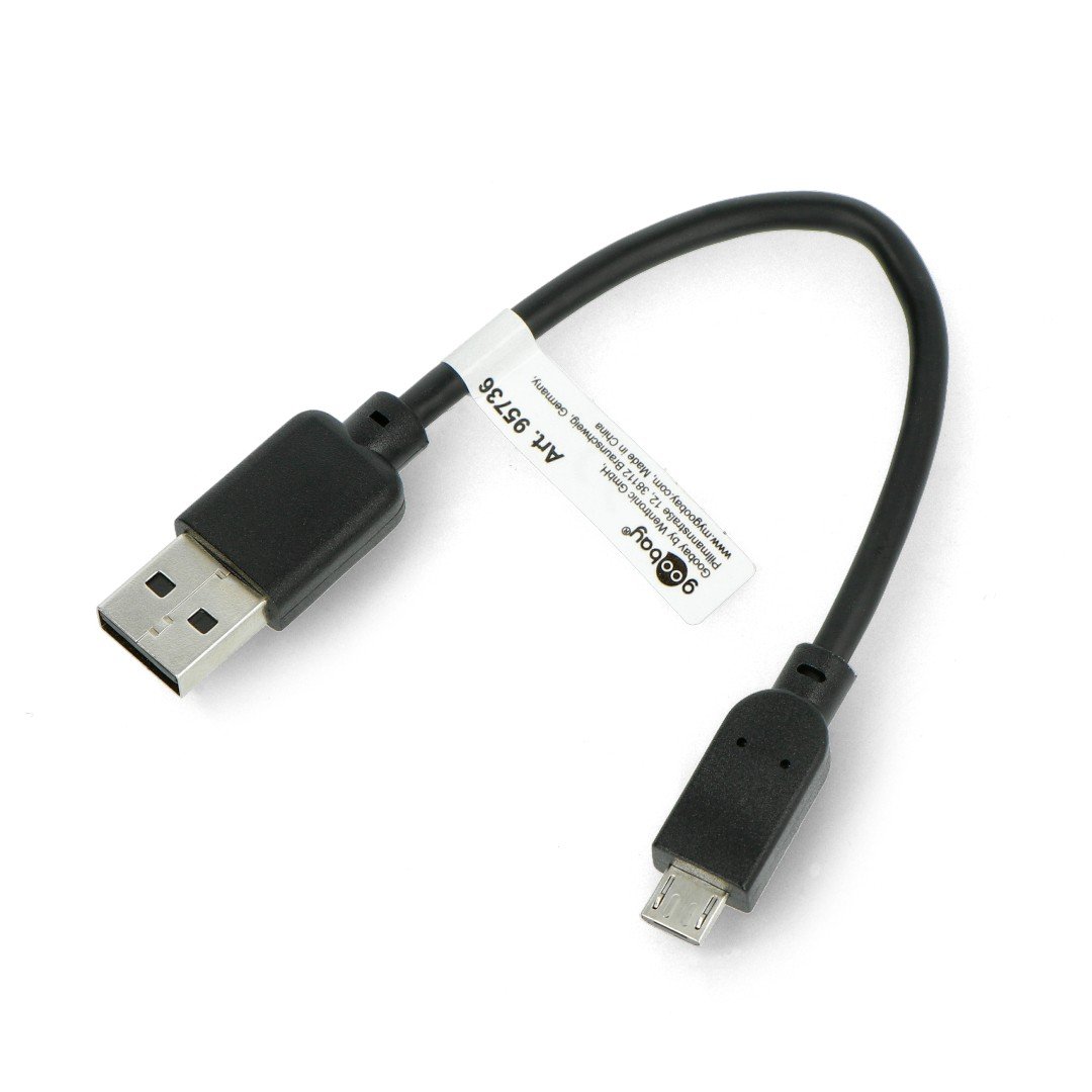 Kabel USB 2.0 Hi-Speed microUSB 0,15 m, černý