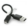Kabel USB 2.0 Hi-Speed microUSB 0,15 m, černý - zdjęcie 3