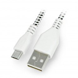 KK21L Micro USB kabel 1M Bílé opletení