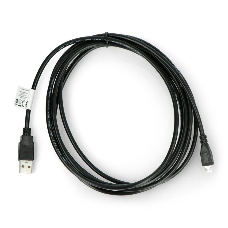 Kabel MicroUSB B - A 2,0 Lanberg černý - 3 m