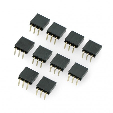 Pásek 1x3 samice, hranatý, rozteč 2,54 mm Pásek 1x3 samice, hranatý, rozteč 2,54 mm