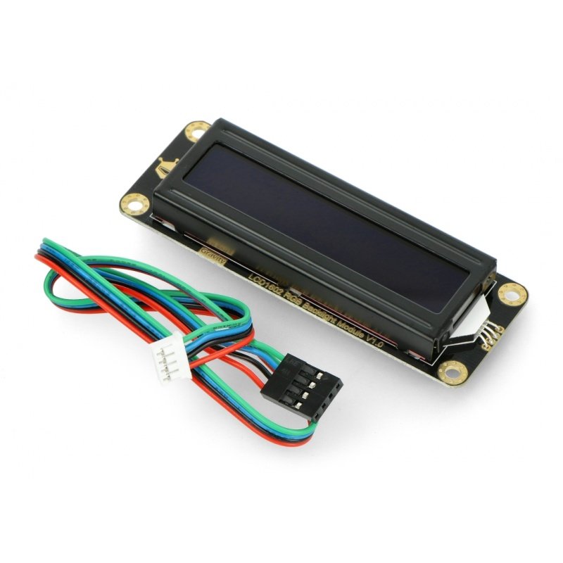 DFRobot Gravity - LCD 2x16 I2C displej s RGB podsvícením - pro Arduino - černý