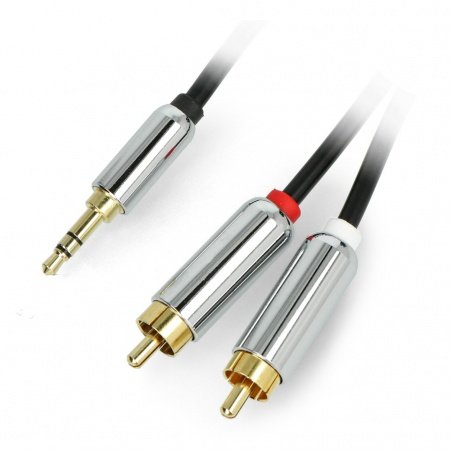 Kabel 3,5 mm Jack - 2xRCA - černý 2,5 m - Blow Kabel 3,5 mm Jack - 2xRCA - černý 2,5 m - Blow