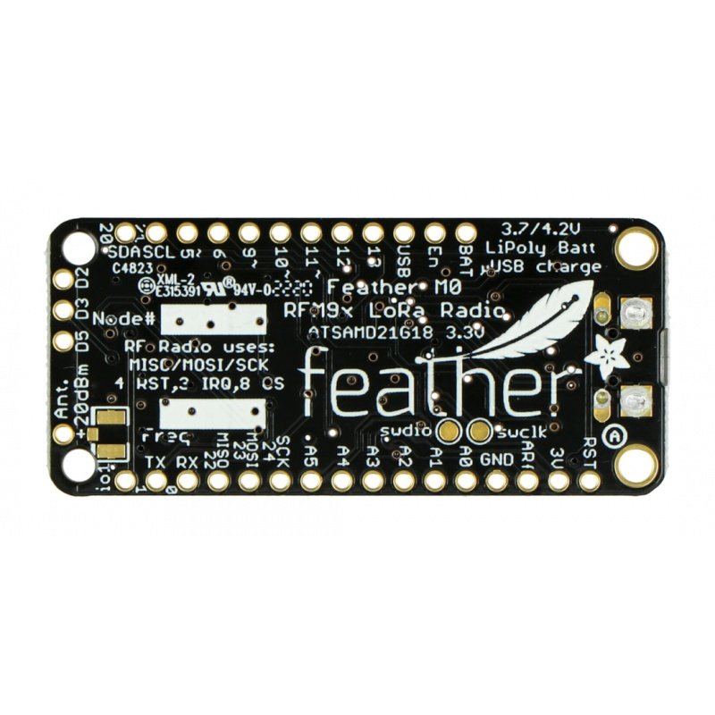 Rádiový modul Adafruit Feather M0 + 433 MHz RFM95 LoRa - kompatibilní s Arduino