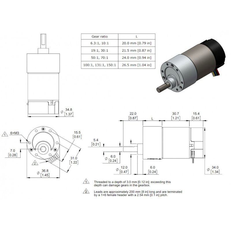 Motor s převodovkou 70: 1 37Dx70L 24V 140RPM + kodér CPR 64 -