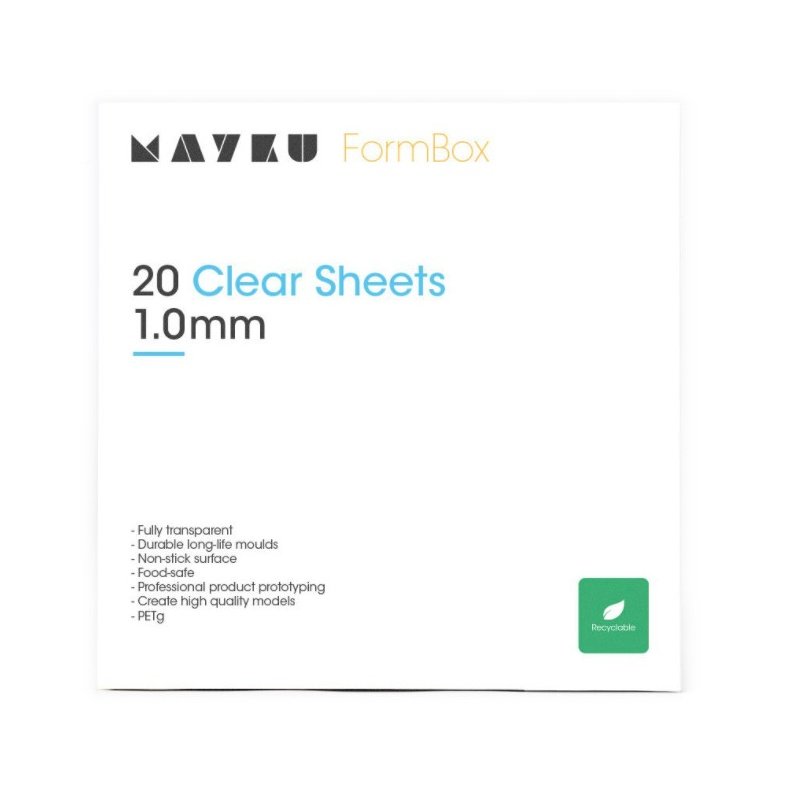 Průhledné listy Mayku - 1mm průhledný list pro Formbox - 20ks.