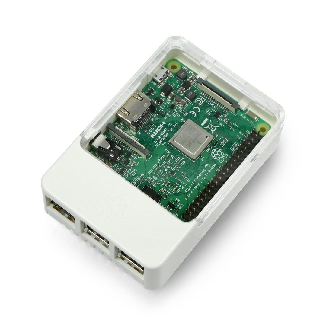 Pouzdro skříně Raspberry Pi Model 3B + / 3B / 2B - bílé