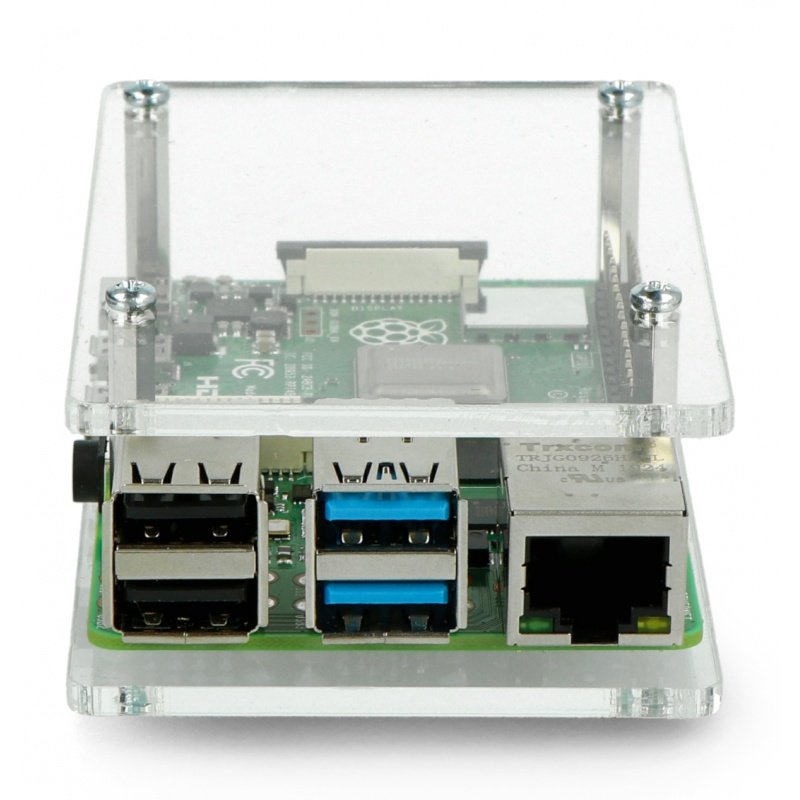 Pouzdro Raspberry Pi Model 3/2 / B + - průhledné, otevřené