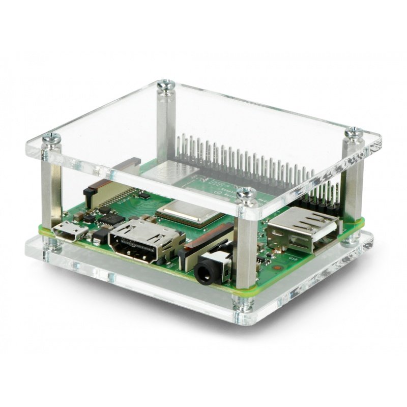 Pouzdro Raspberry Pi 3 Model A +, průhledné, otevřené