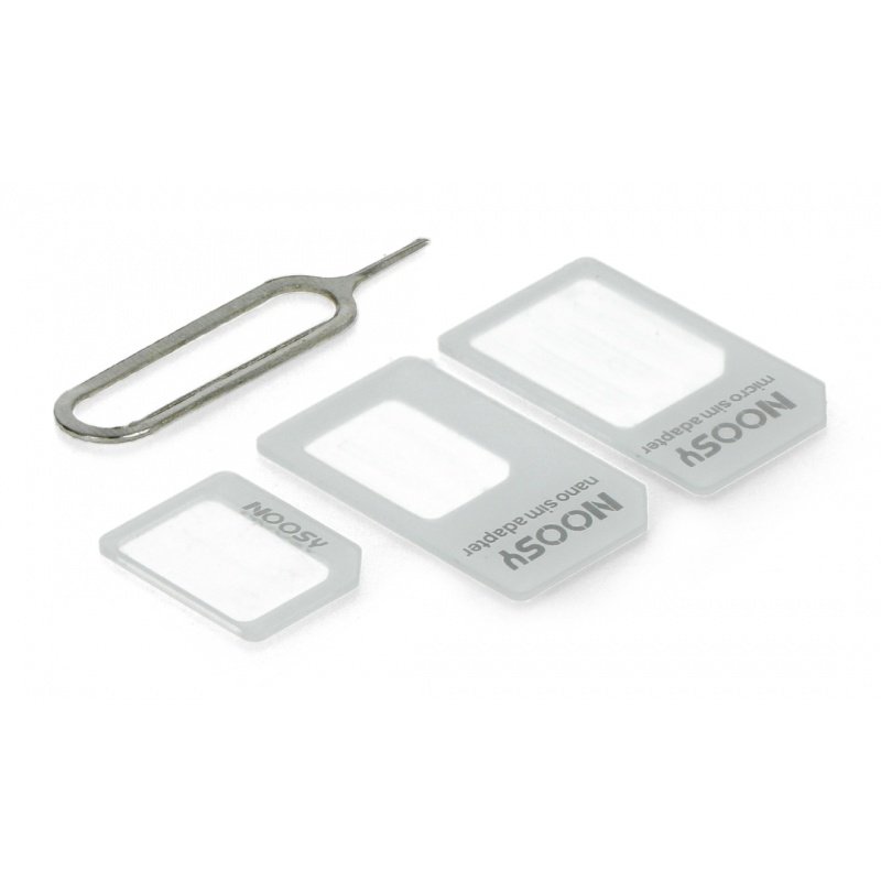 Adaptér pro karty micro a nano SIM s klíčem - bílý