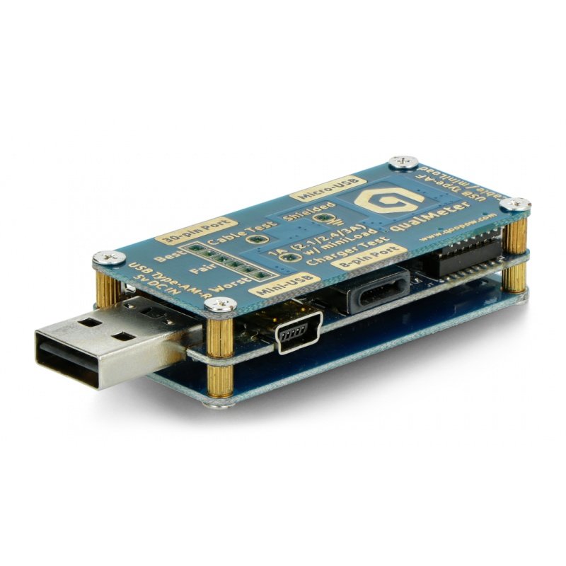 DFRobot qualMeter Basic - tester nabíječky a USB nabíjecího kabelu