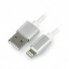 USB A - Lightning silikonový kabel pro iPhone / iPad / iPod - 1,5 m bílý - zdjęcie 1