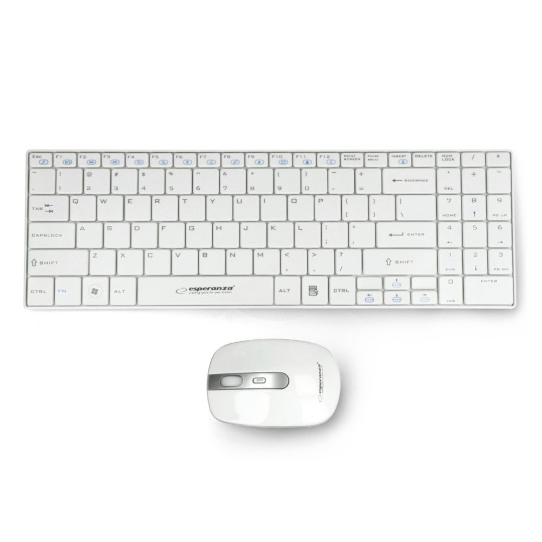 Bezdrátová sada Esperanza EK122W Liberty USB klávesnice + myš - bílá