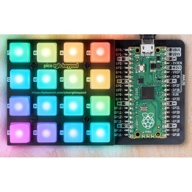 Pico RGB Keypad - podsvícená klávesnice pro Raspberry Pi Pico -
