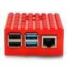 Pouzdro Pi-Blox pro Raspberry Pi 4B - červené - Multicomp Pro - zdjęcie 4