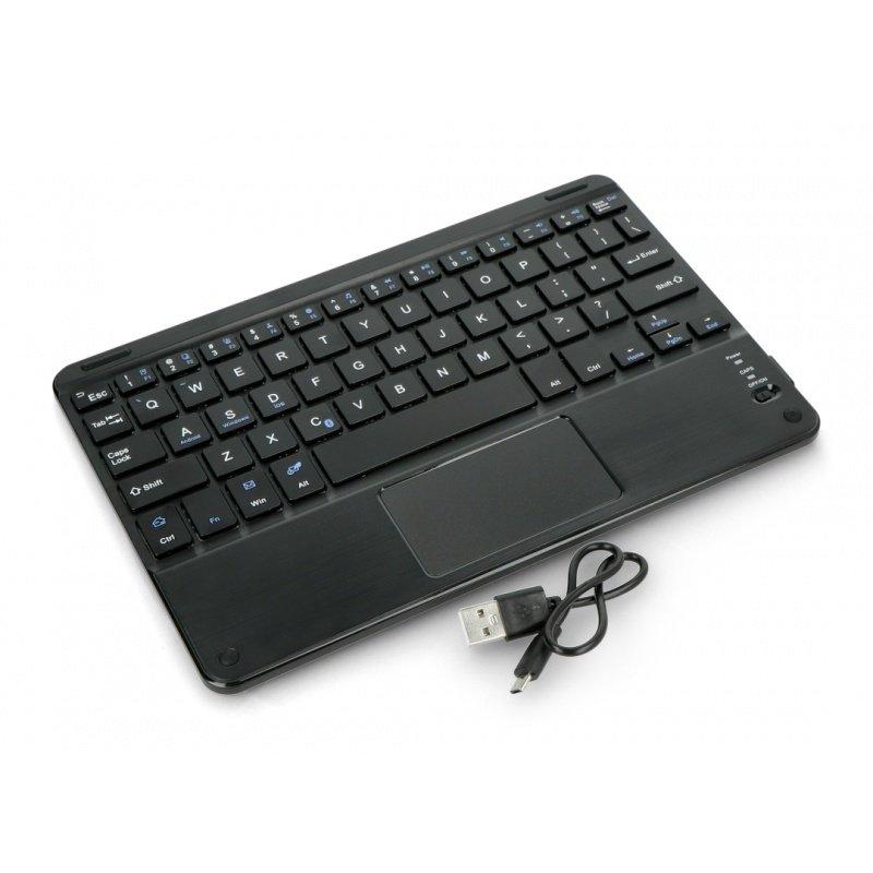 Bezdrátová klávesnice Bluetooth 3.0 s Touchpadem - černá - 10 palců