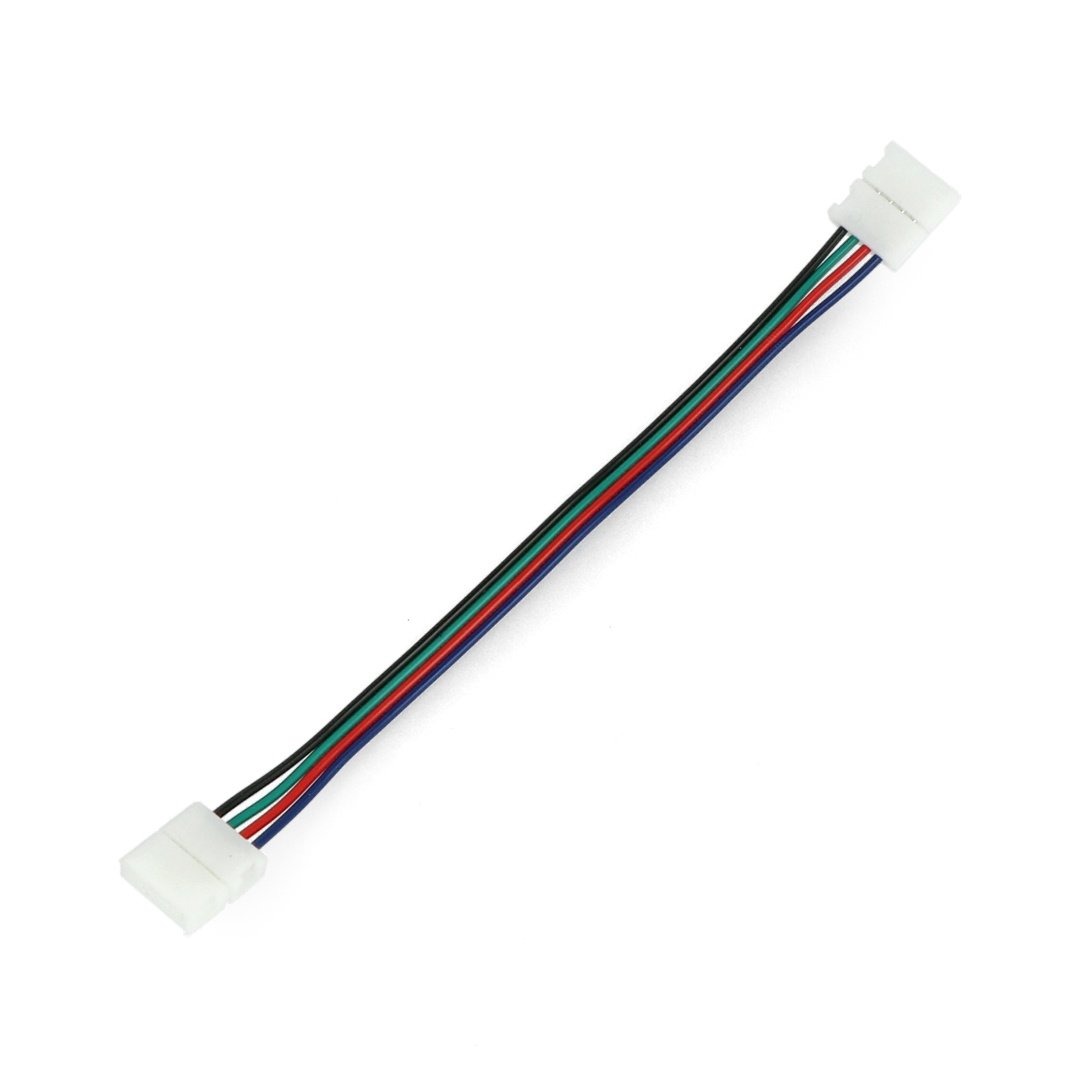 Konektor pro LED pásky a pásky RGB 10mm 2 pin se dvěma svorkami - 16,5cm