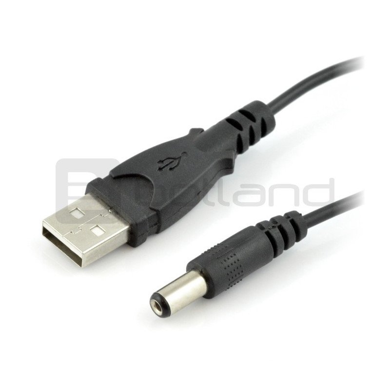 Kabel USB A - zástrčka DC 5,5 / 2,1 mm 0,1 A - 1,5 m