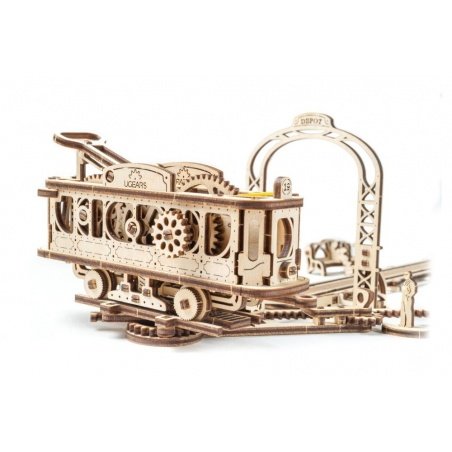 Tramvajová linka - mechanický model pro skládání - dýha - 284 Tramvajová linka - mechanický model pro skládání - dýha - 284