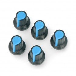Modrý knoflík potenciometru - 6 / 14mm - 5ks